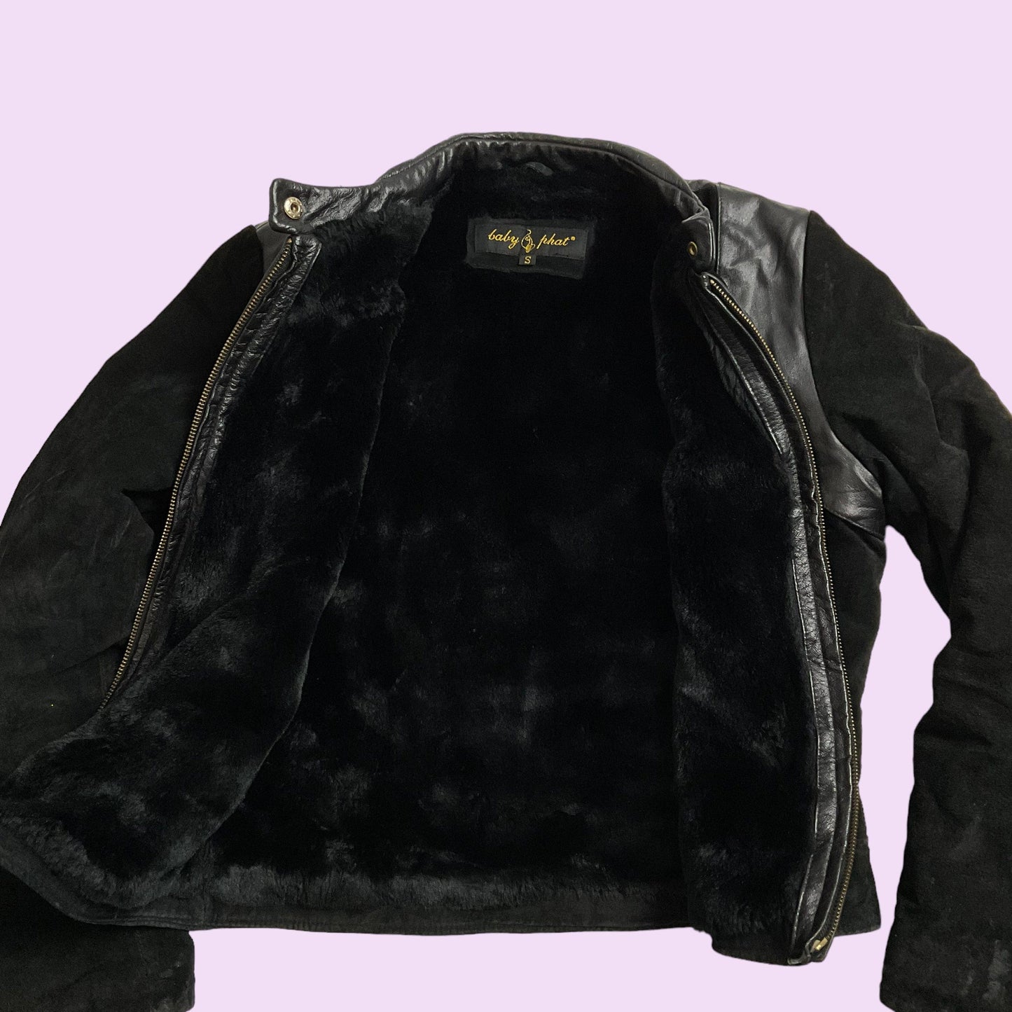 Vintage Y2K Baby Phat Suede Fur Jacket