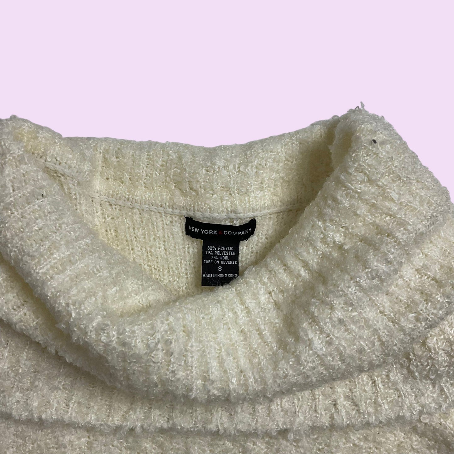 Vintage Y2K Fluffy New York & Co. Off The Shoulder Sweater