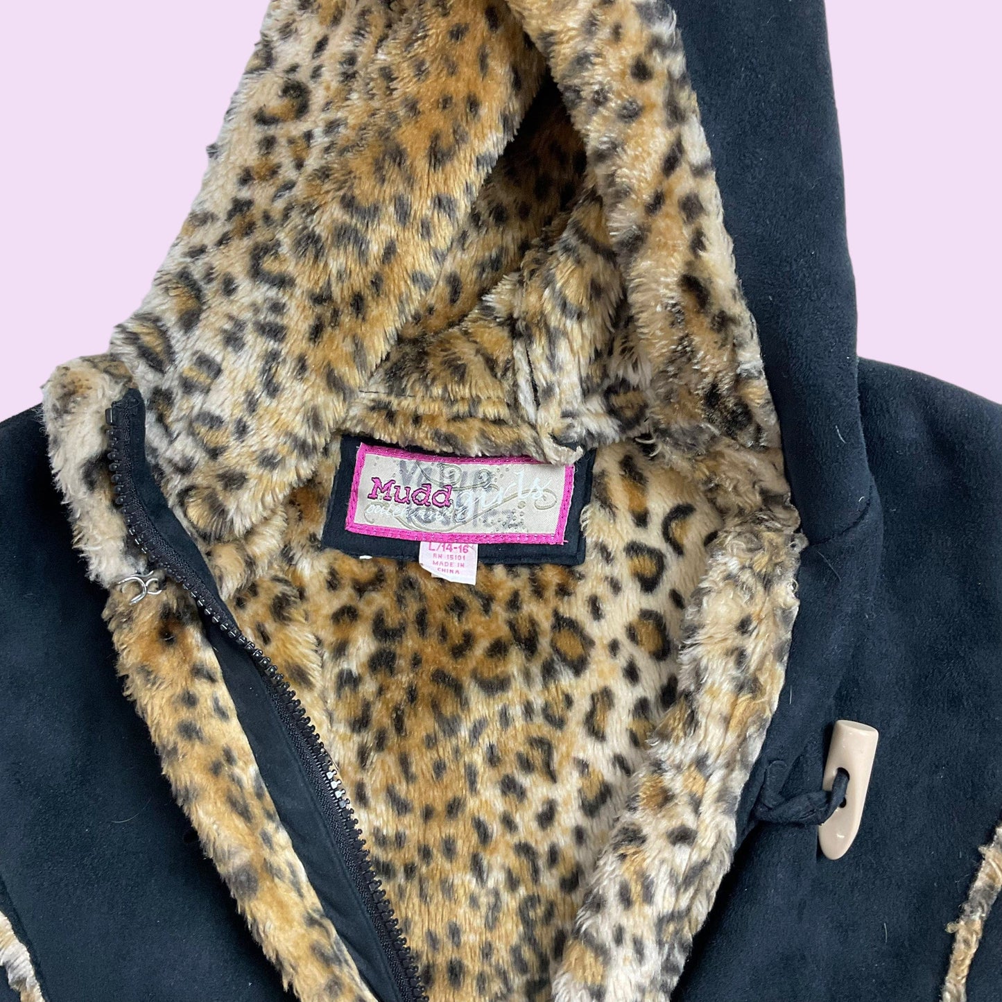 Vintage Y2K Mudd Cheetah Print Fluffy Jacket