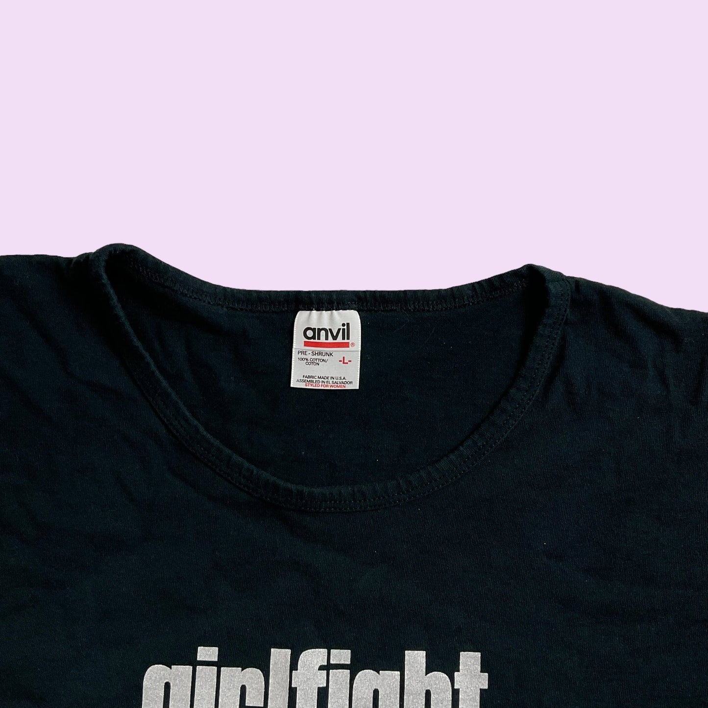 Vintage Y2K Graphic “Girlfight” Anvil Top