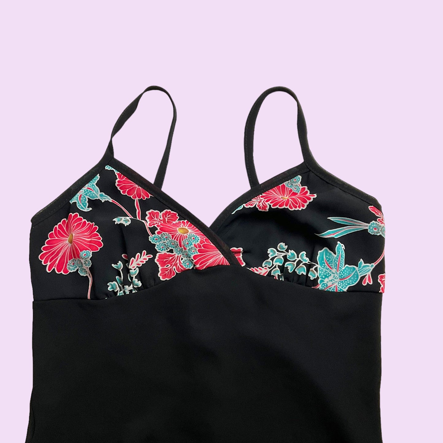 Vintage 90s Mesh Flower Print Cami Top