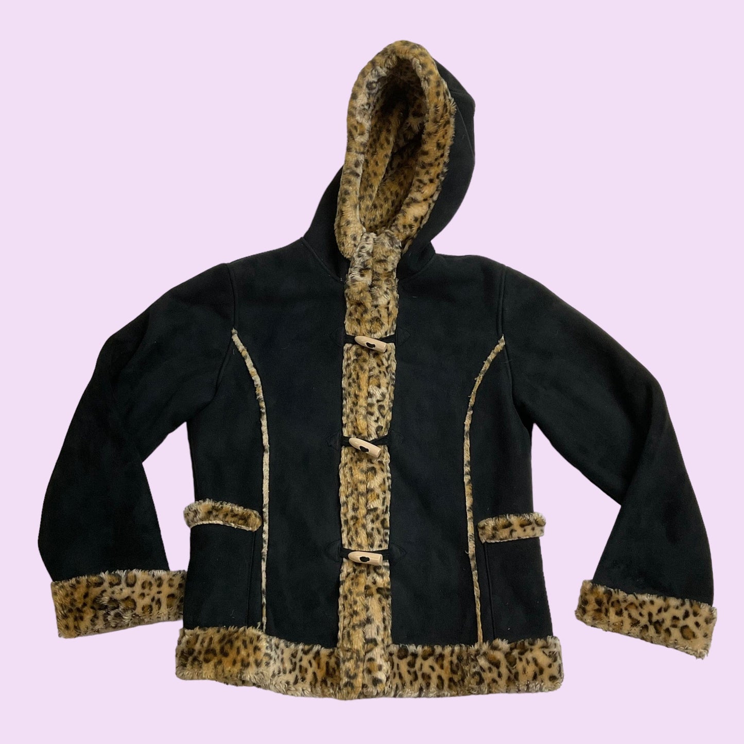 Vintage Y2K Mudd Cheetah Print Fluffy Jacket