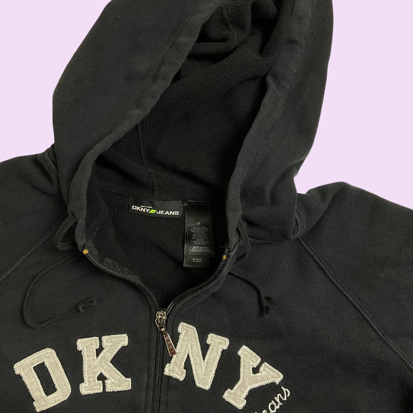 Vintage Y2K DKNY Zip Up Hooded Jacket