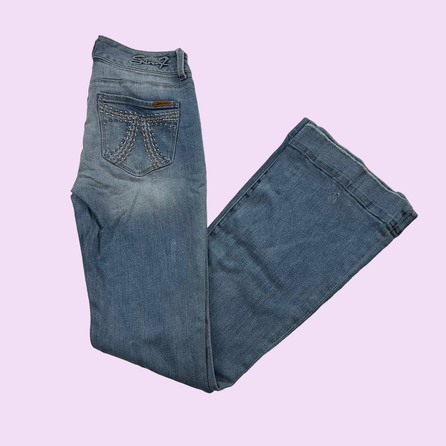 2000s Low-Rise Denim Flared Pants