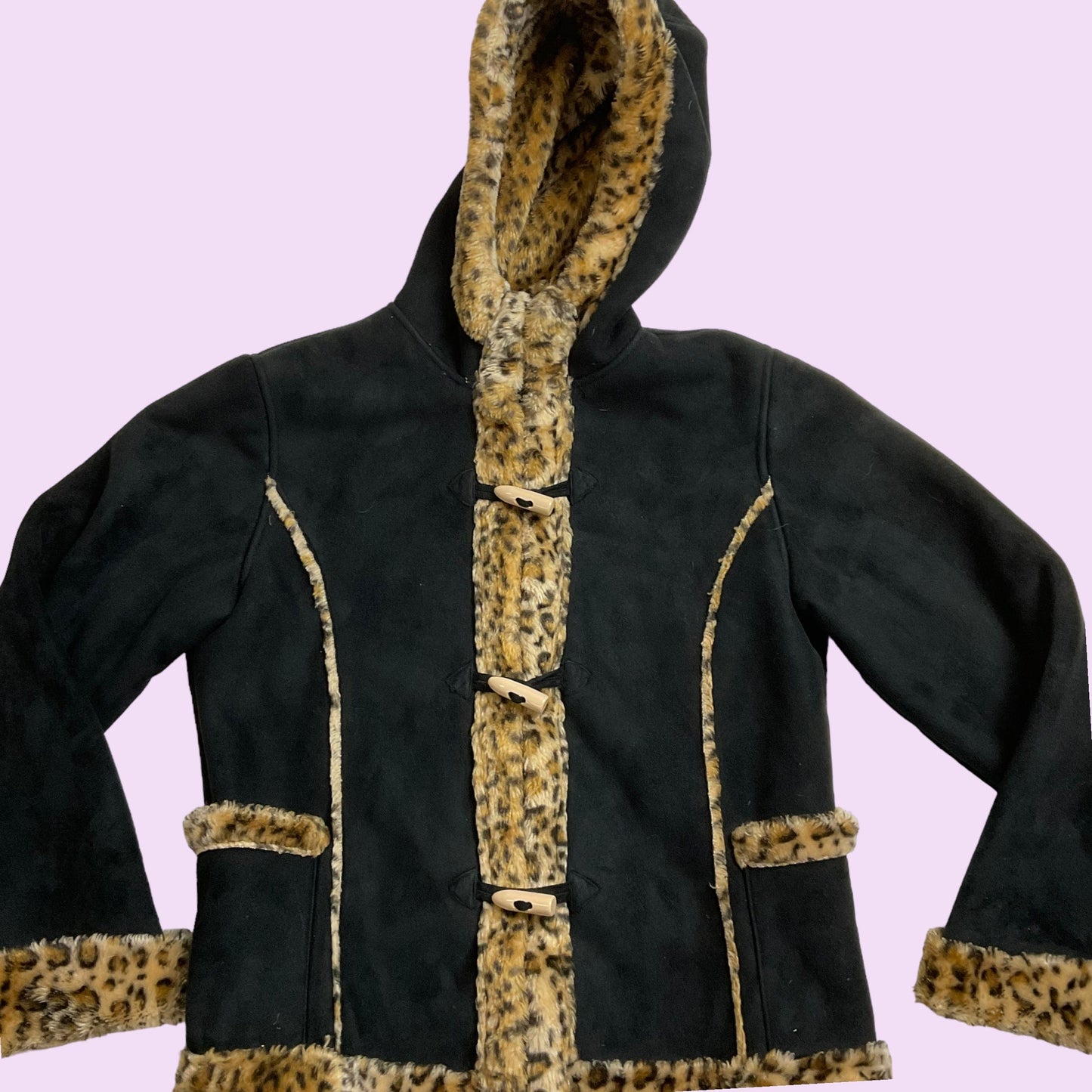 Vintage Y2K Mudd Cheetah Print Fluffy Jacket