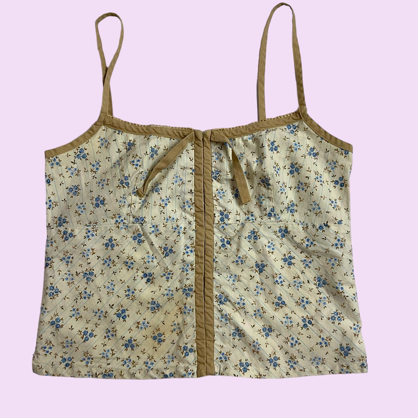 Vintage Y2K Coquette Flower Print Cami Top