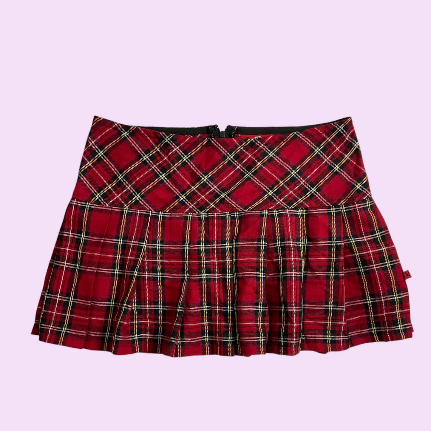 Y2K Royal Bones Plaid Pleated Skirt