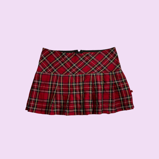 Y2K Royal Bones Plaid Pleated Skirt