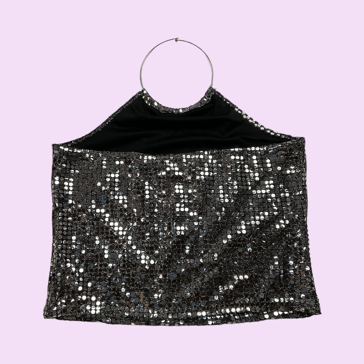 Vintage 90s NWT Sparkly Hoop Neck Top