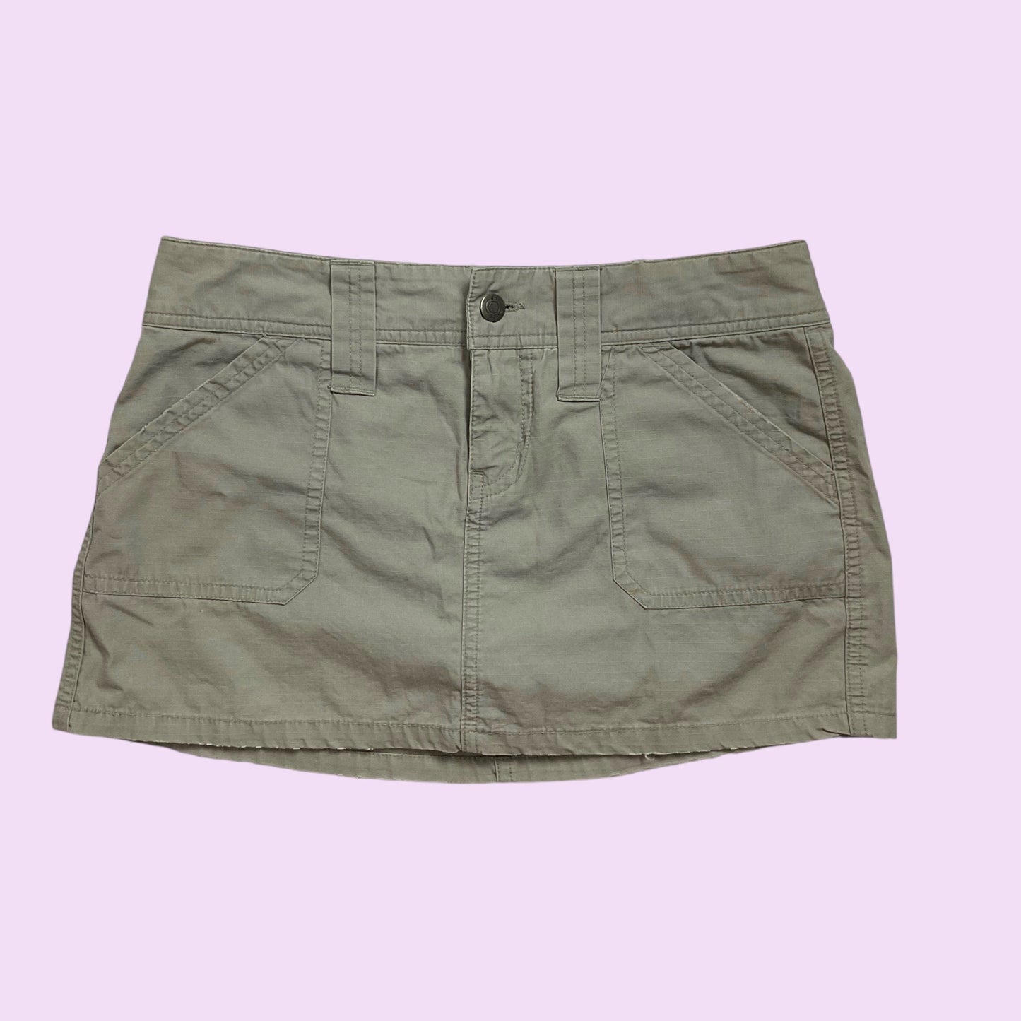 Vintage Y2K Khaki Green Mini Skirt