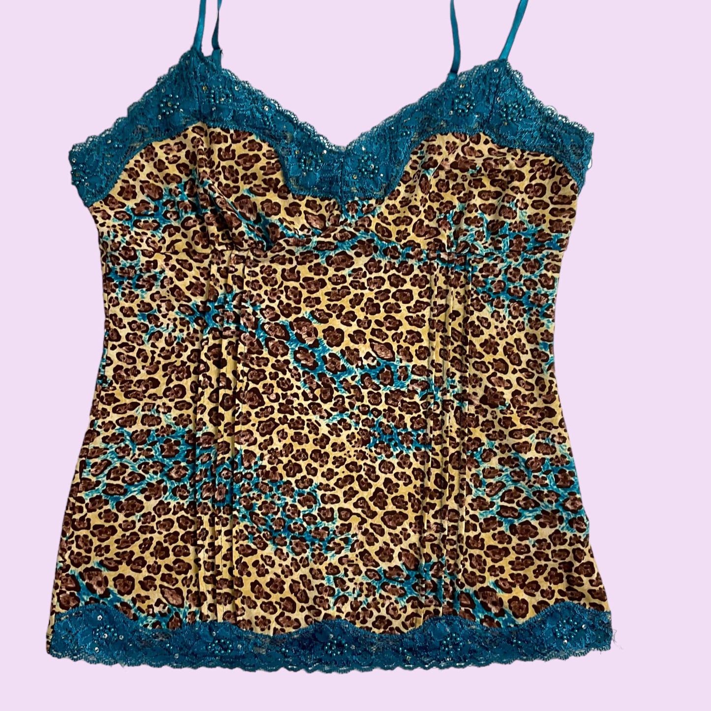 Vintage Y2K Leopard Print Cami Top