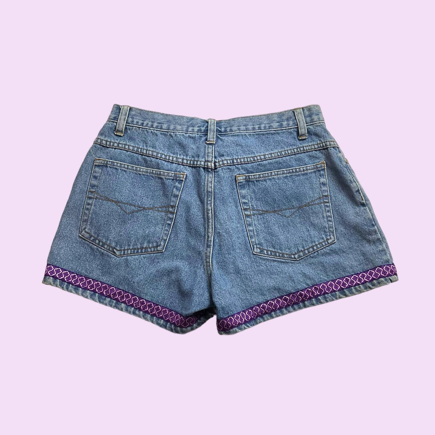 Vintage 90s Embroidered No Boundaries Denim Shorts