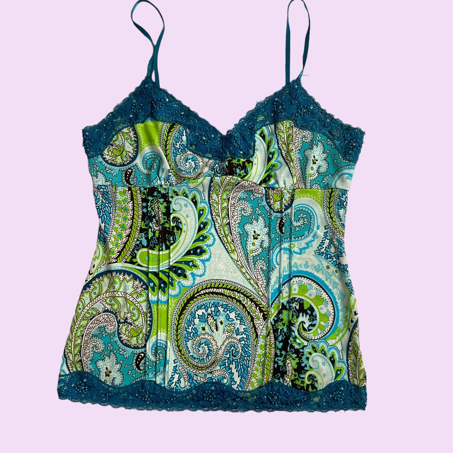 Vintage Y2K Paisley Print Cami Top