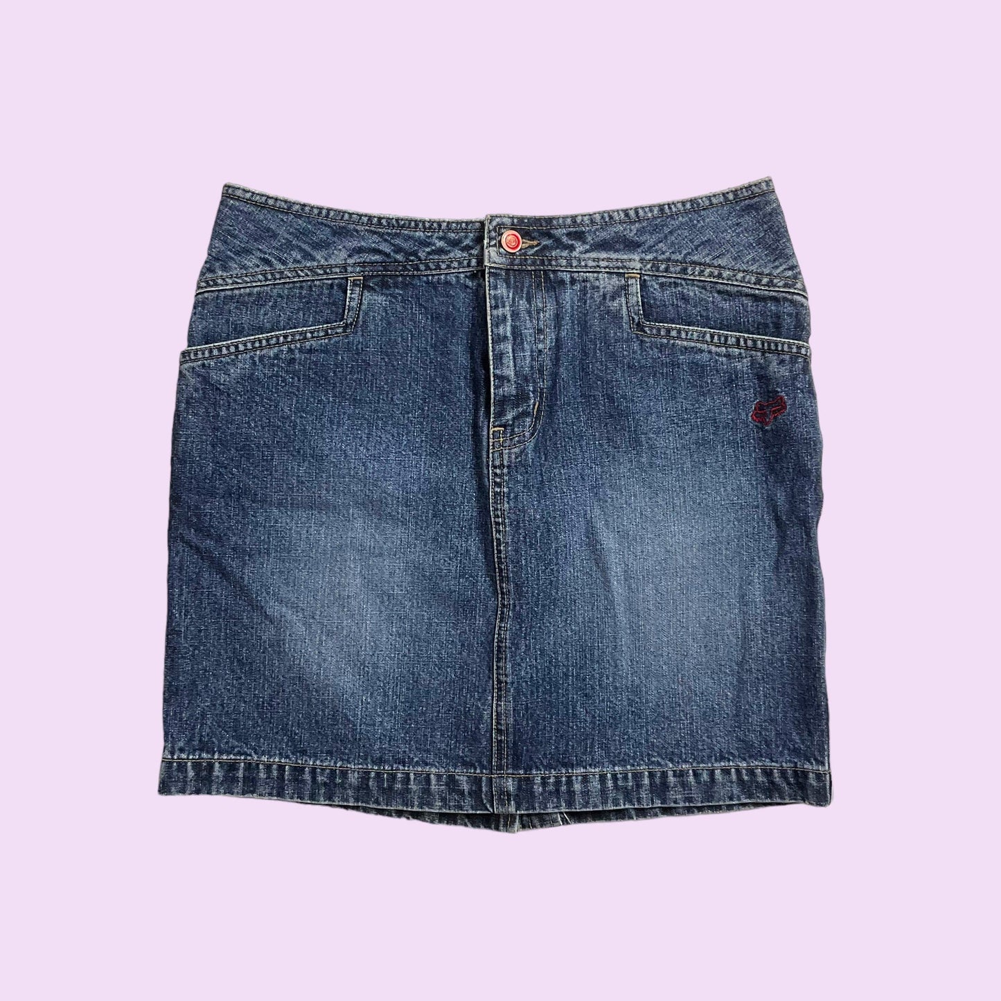 Vintage Y2K Denim Fox Mini Skirt