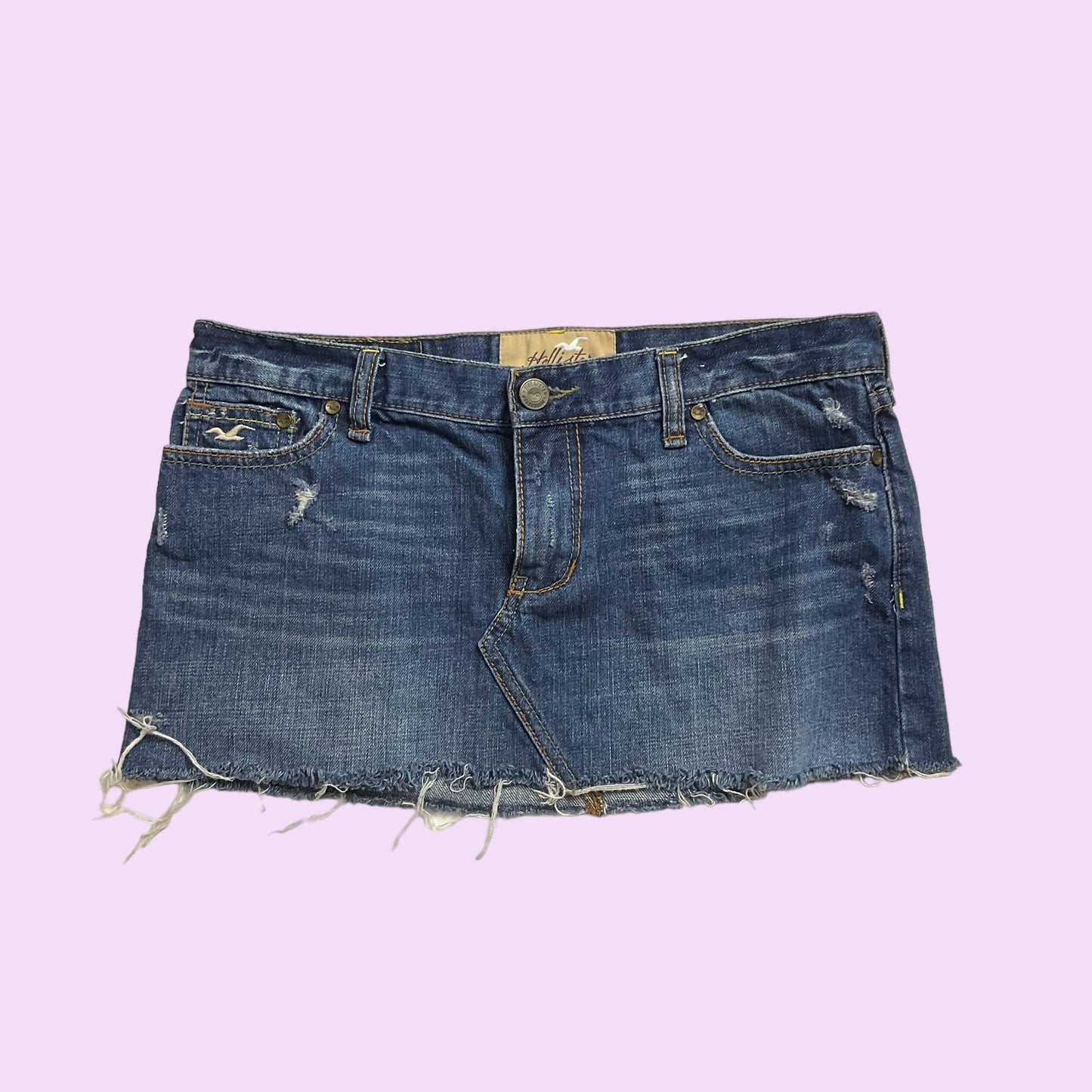 Y2K Denim Hollister Distressed Mini Skirt