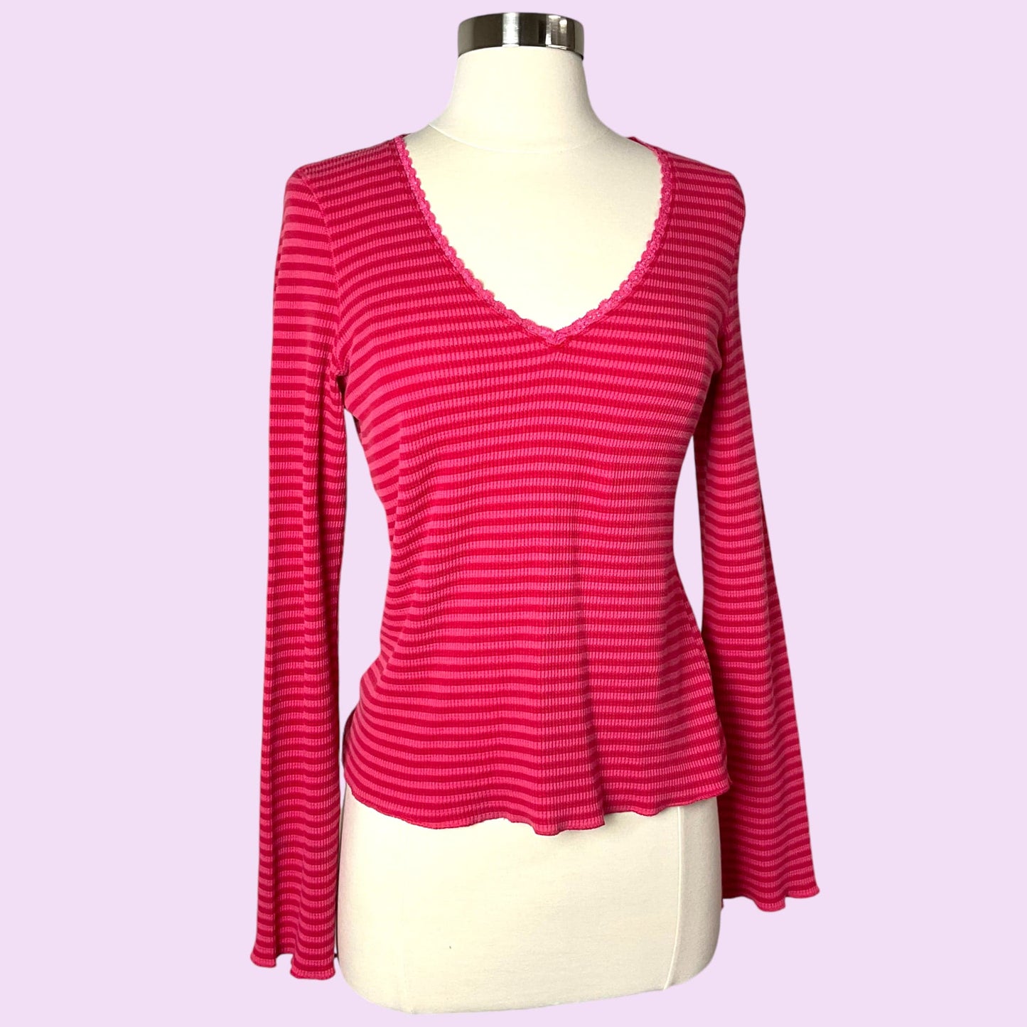 Y2K Striped Victoria’s Secret Bell Long Sleeve