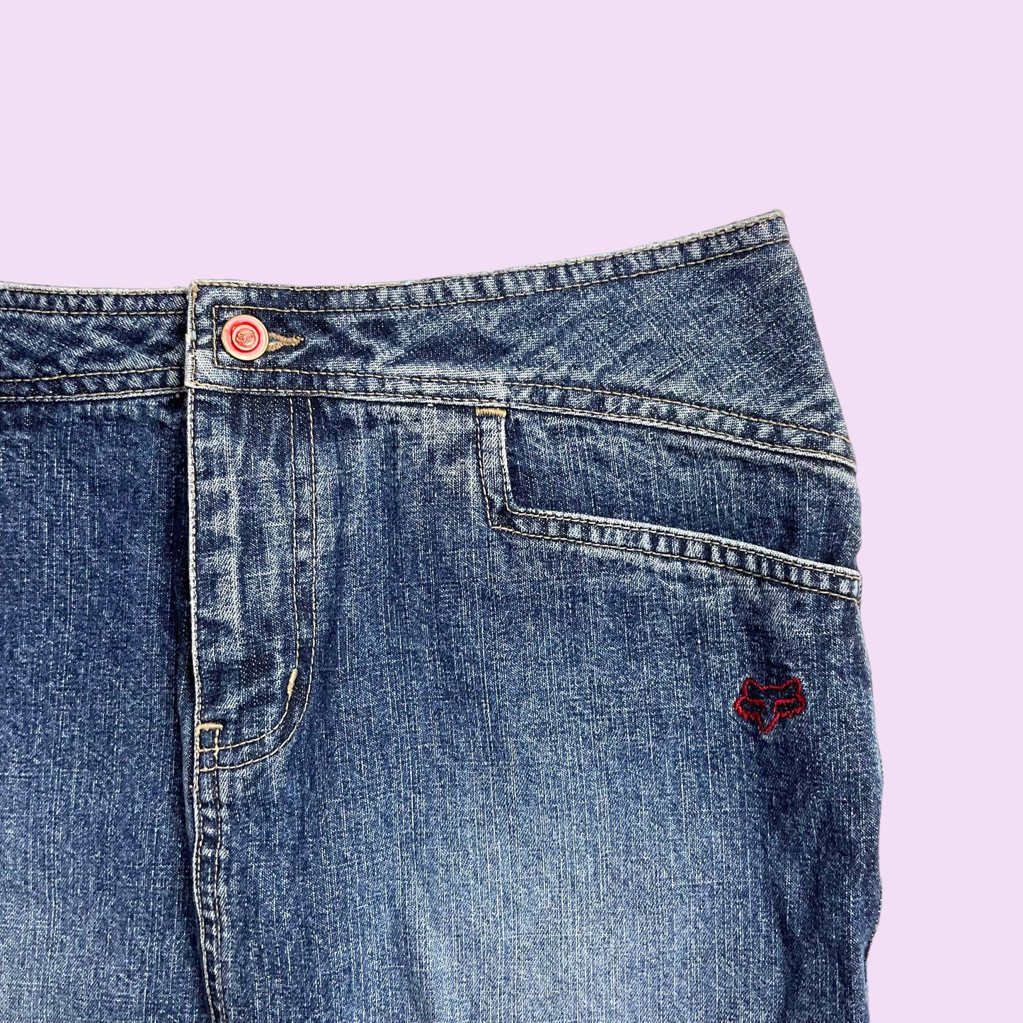 Vintage Y2K Denim Fox Mini Skirt