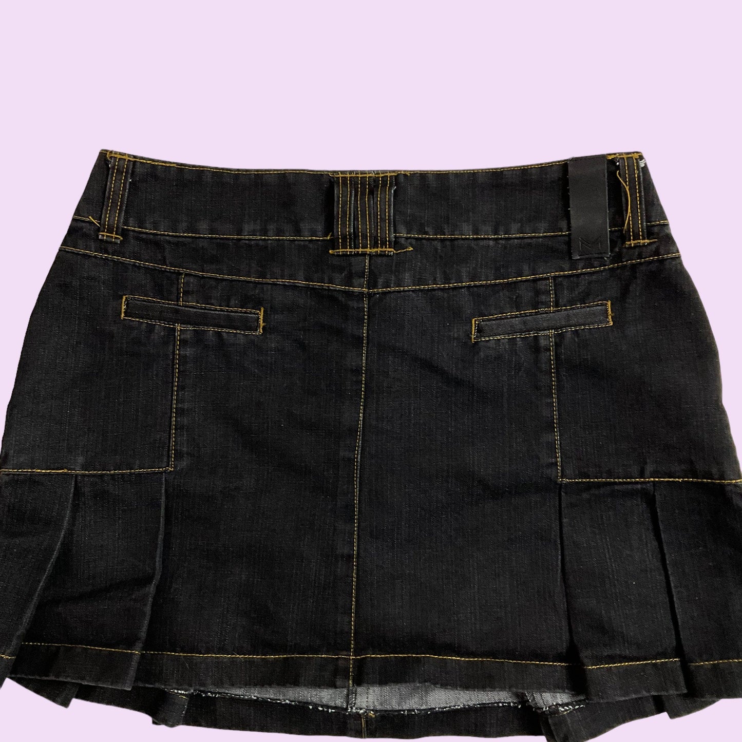 Vintage Y2K Denim Pleated Mini Skirt