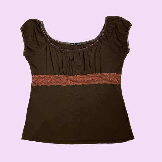 Vintage Y2K Lace Detailing Milkmaid Top