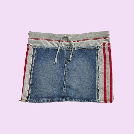 Vintage Y2K Denim Tie Up Bongo Mini Skirt