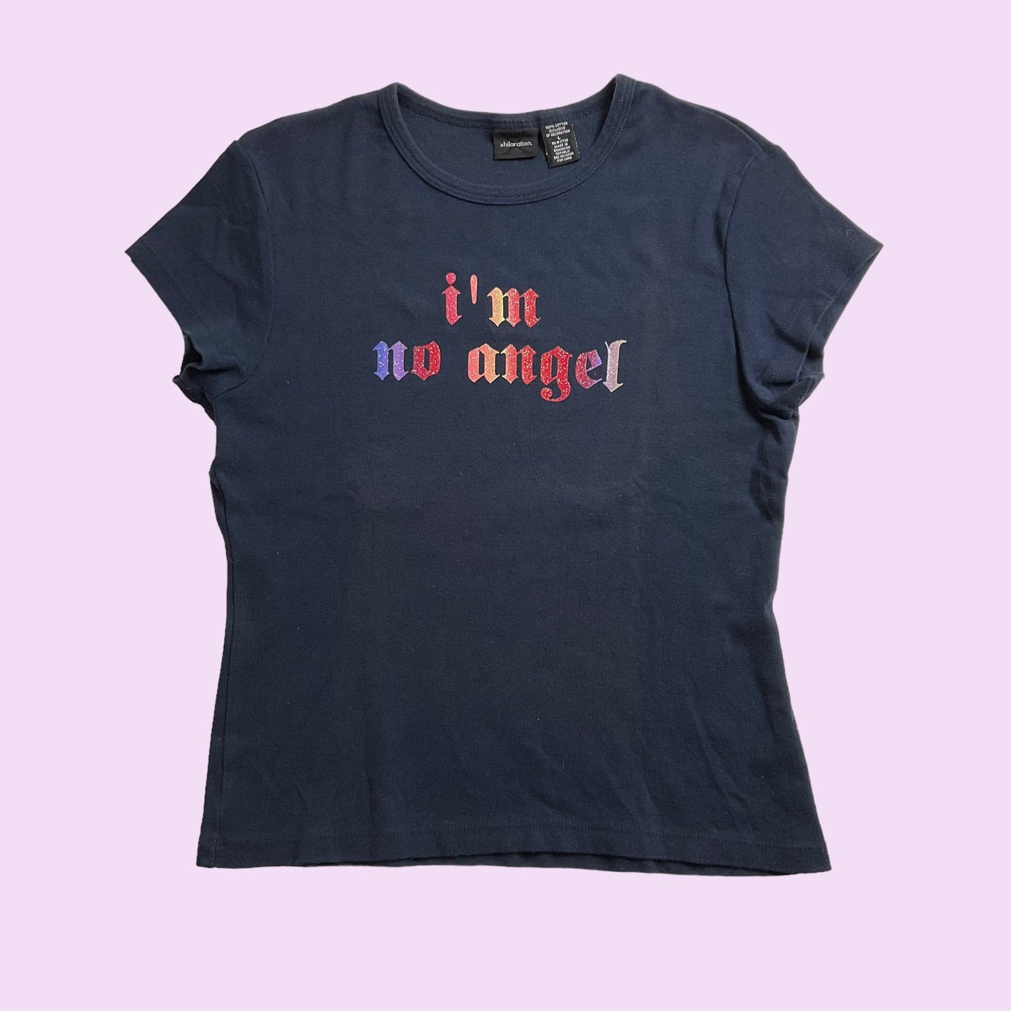 Vintage 90s Graphic “I’m No Angel” Xhilaration Baby Tee