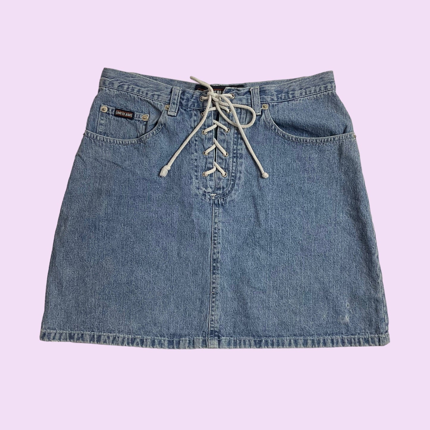 Vintage Y2K Lace Up Denim Skirt