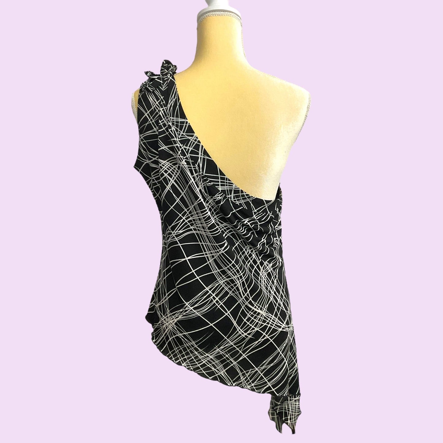 Vintage 90s Asymmetrical Funky Print Top