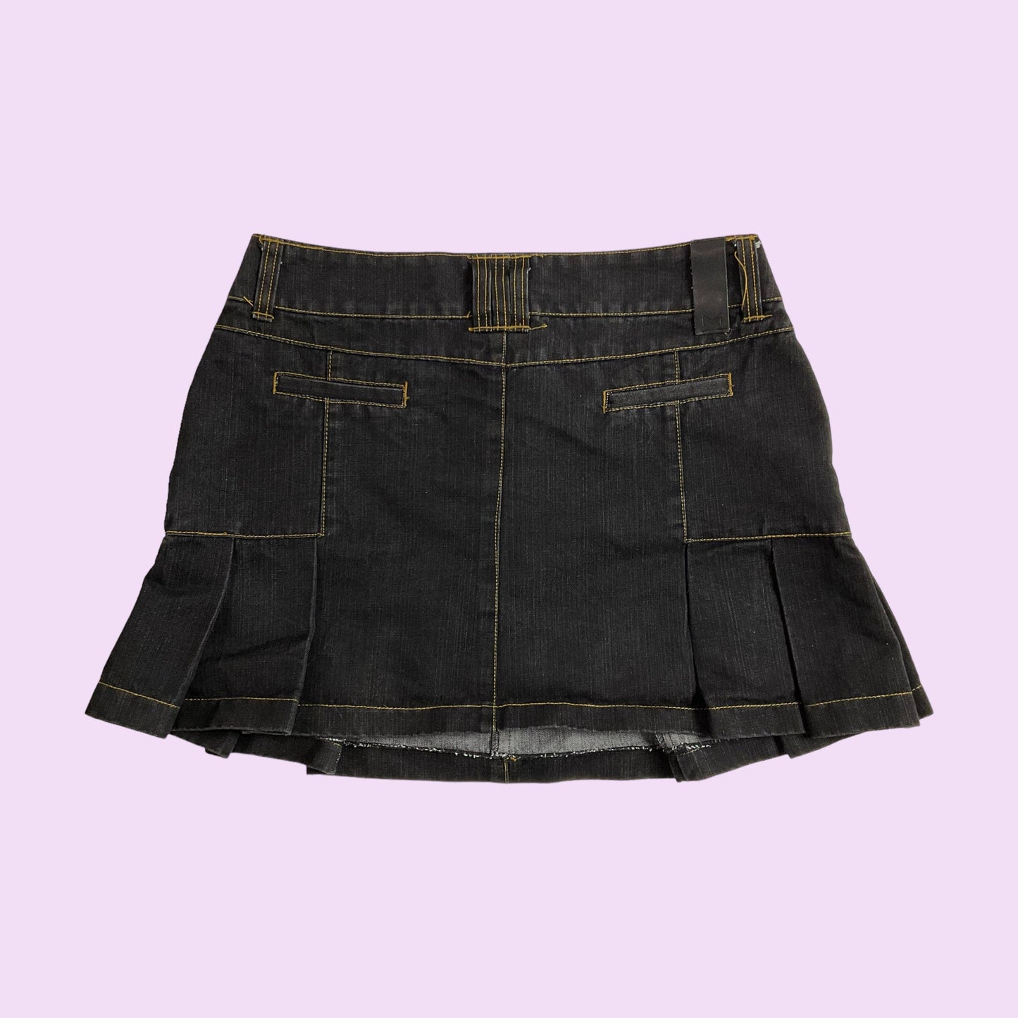 Vintage Y2K Denim Pleated Mini Skirt