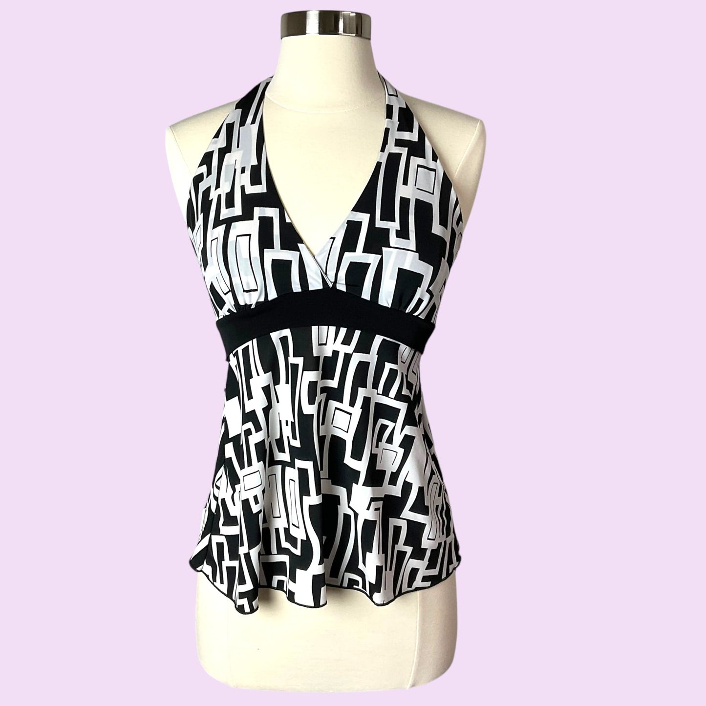 Vintage 90s Geometrical Graphic Halter Top