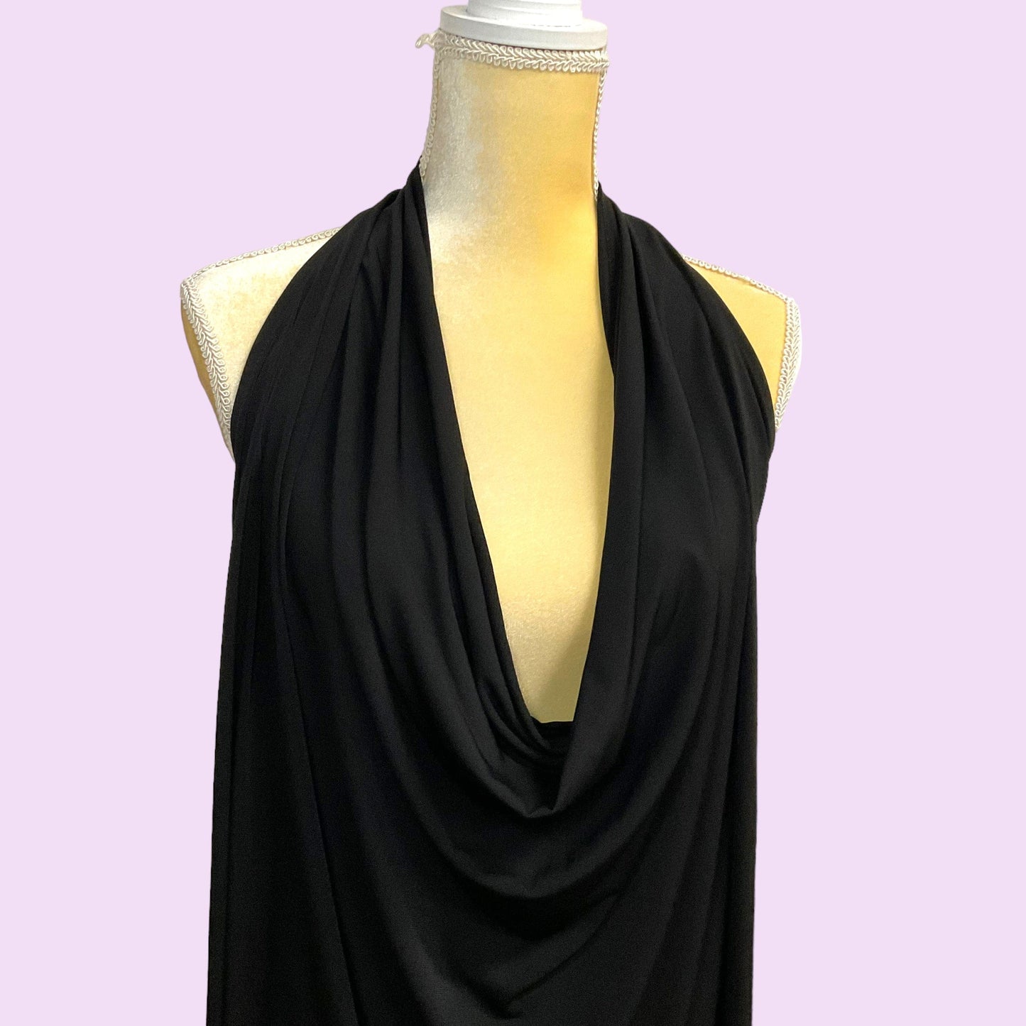 Vintage Y2K Low Cowl Neck Halter Dress