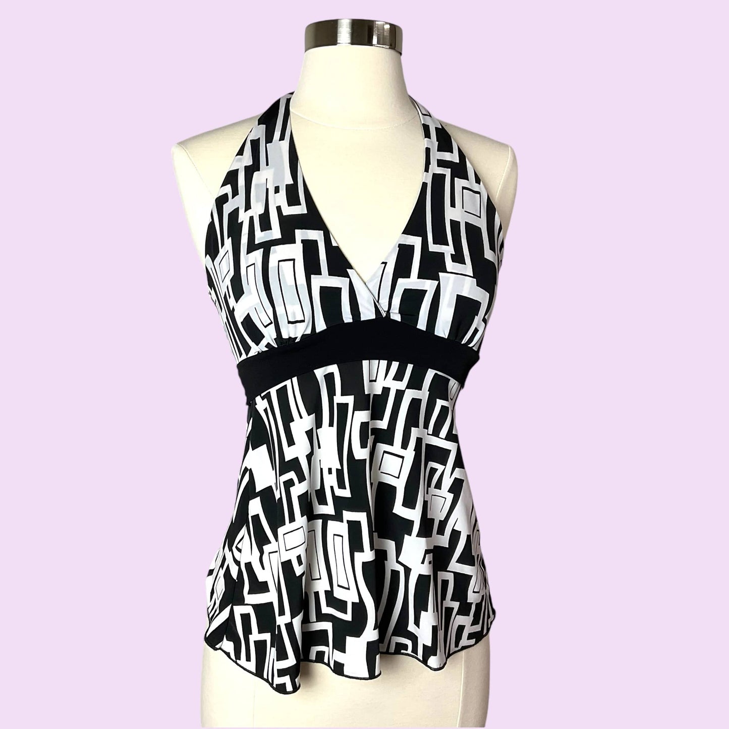 Vintage 90s Geometrical Graphic Halter Top