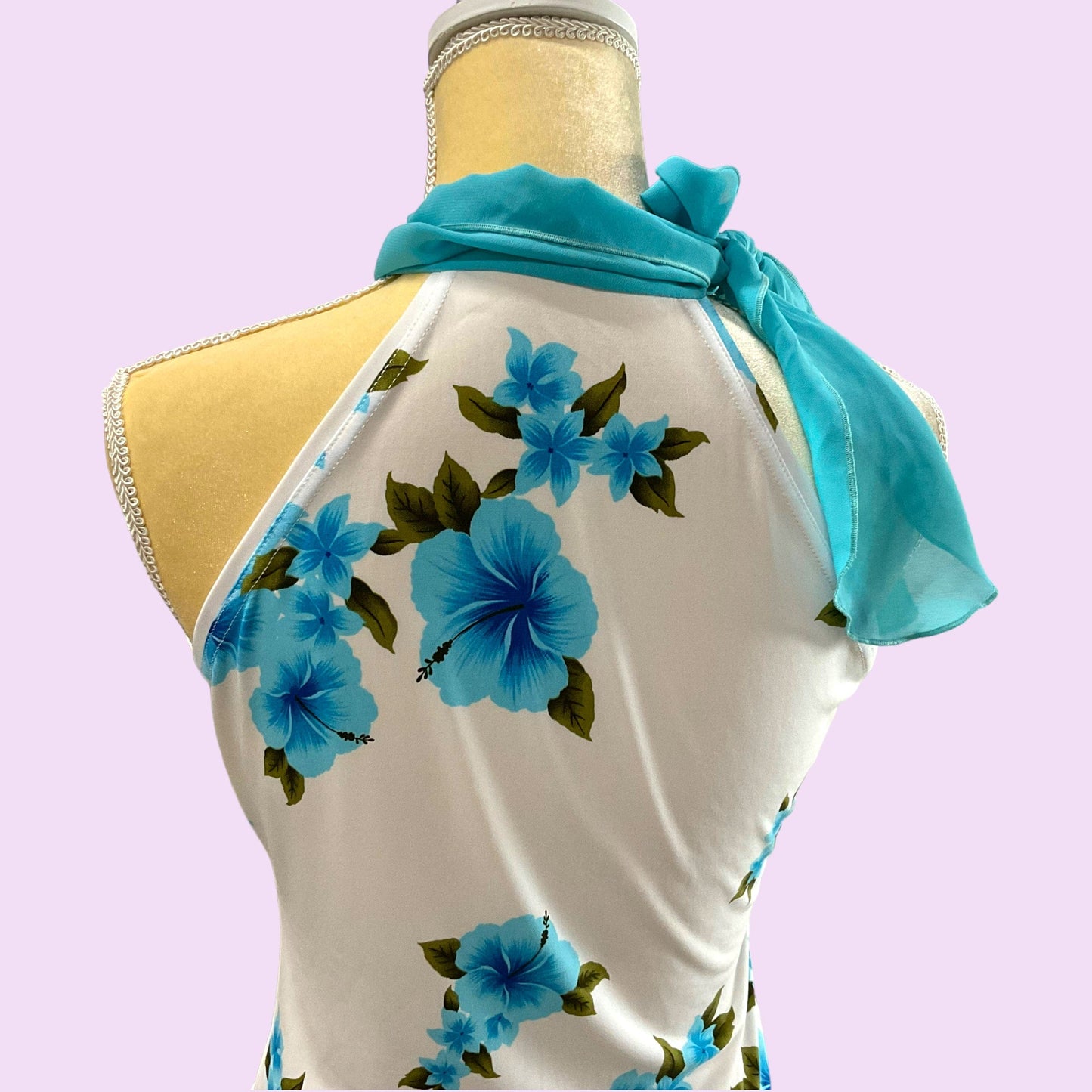 Vintage Y2K Euro Scarf Flower Print Top