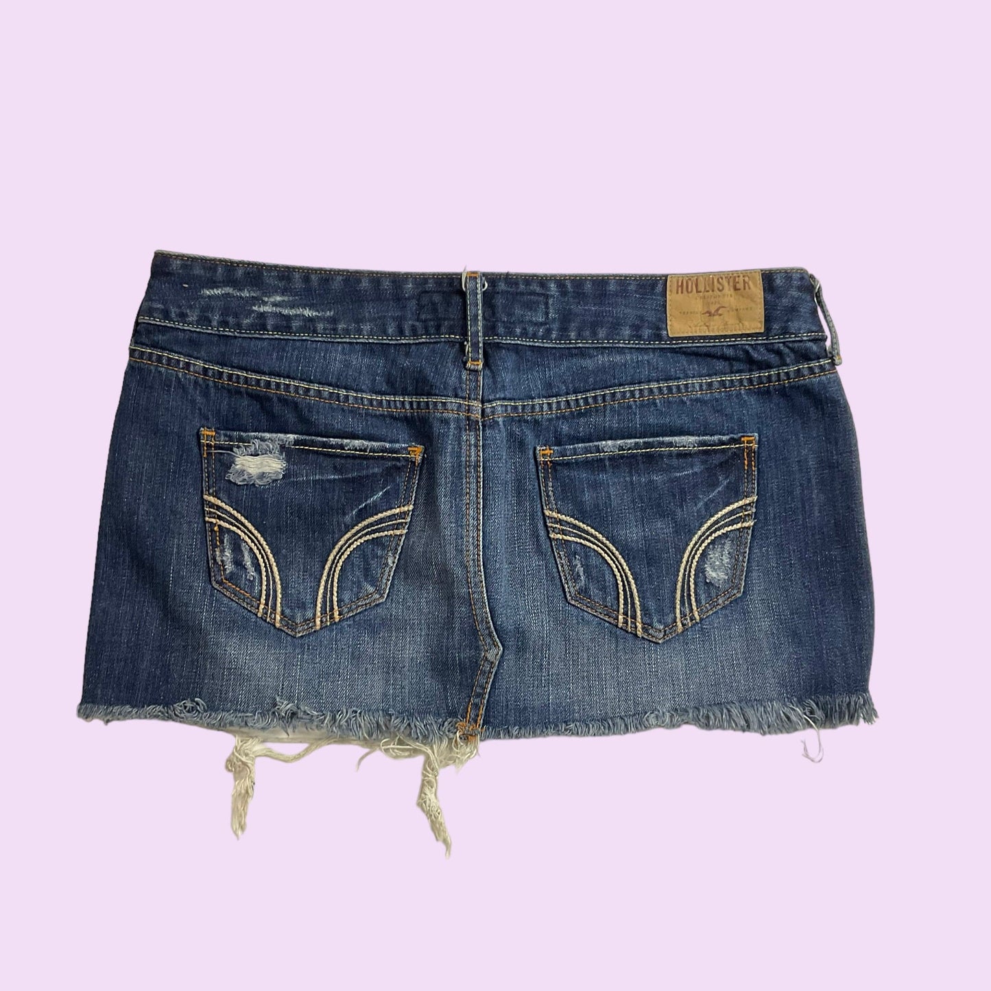 Y2K Denim Distressed Mini Skirt