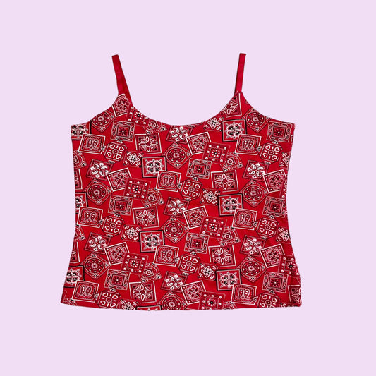 Vintage Y2K Bandana Print Cami Top