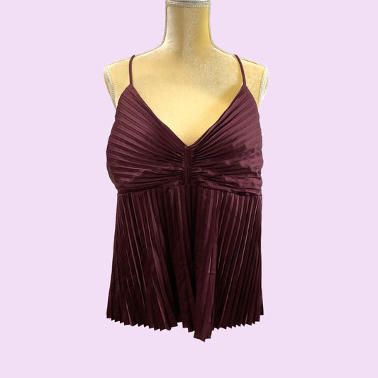 Y2K Pleated Flowy Strappy Cami Top