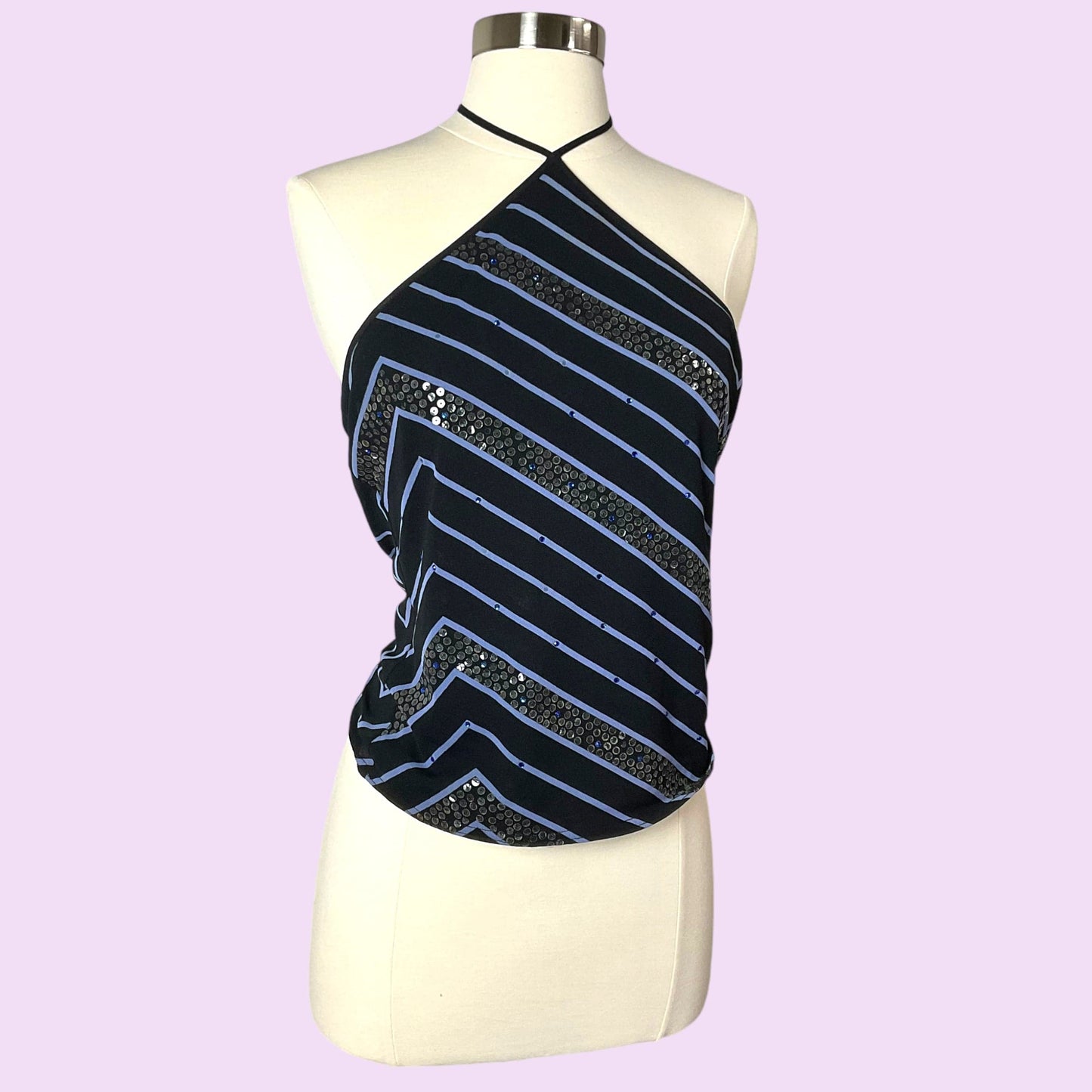 Vintage Y2K Express Striped Halter Top