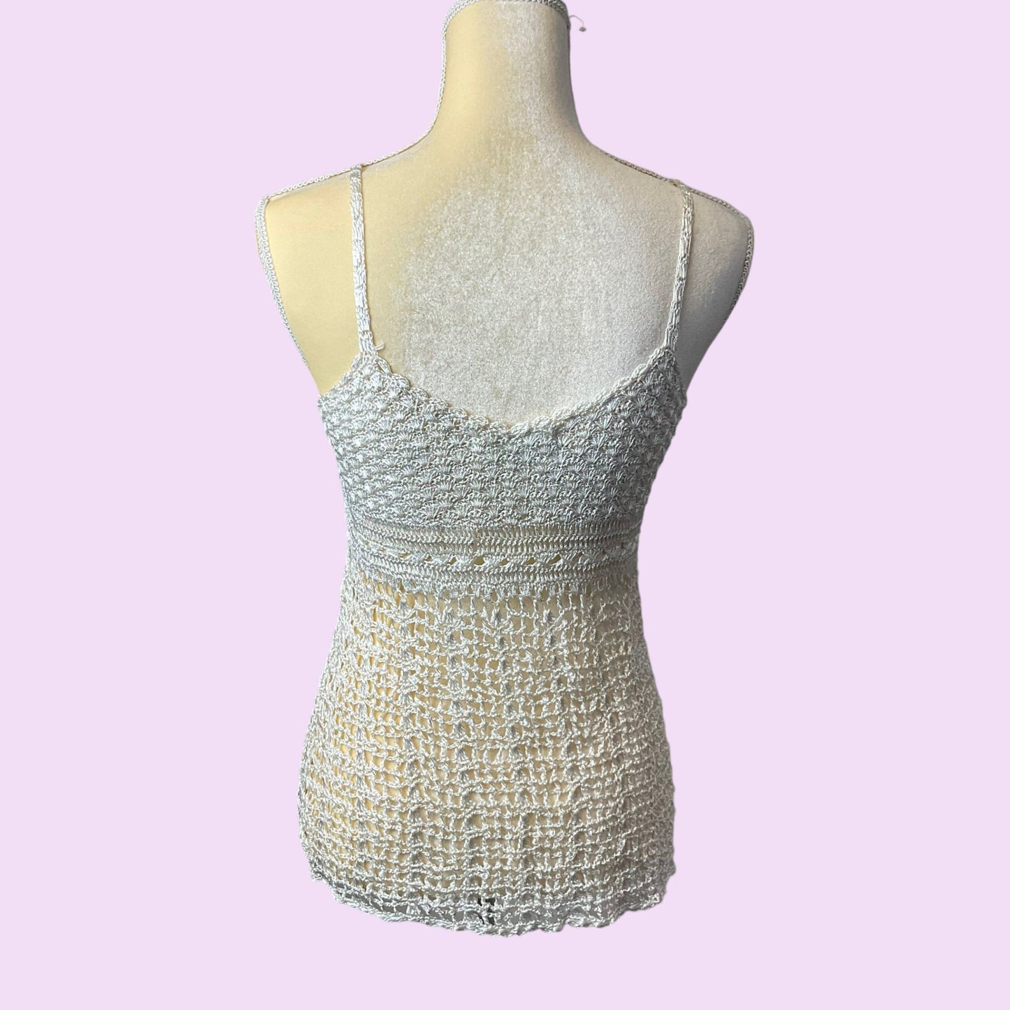 Vintage 90s Crochet Boho Slit Top