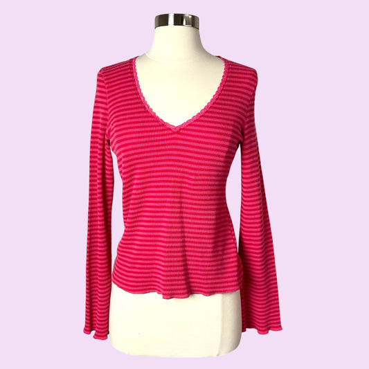 Y2K Striped Victoria’s Secret Bell Long Sleeve