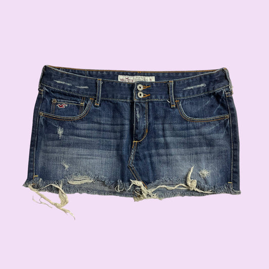 Y2K Denim Distressed Mini Skirt