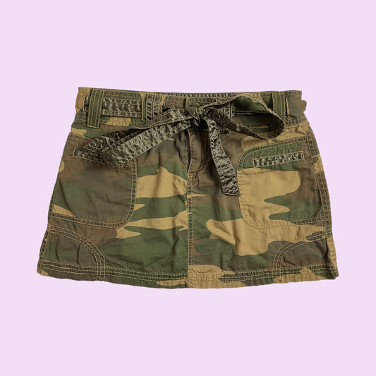 Vintage 90s Camo Bow Mini Skirt