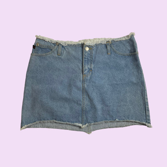 Vintage Y2K Distressed Denim Skirt