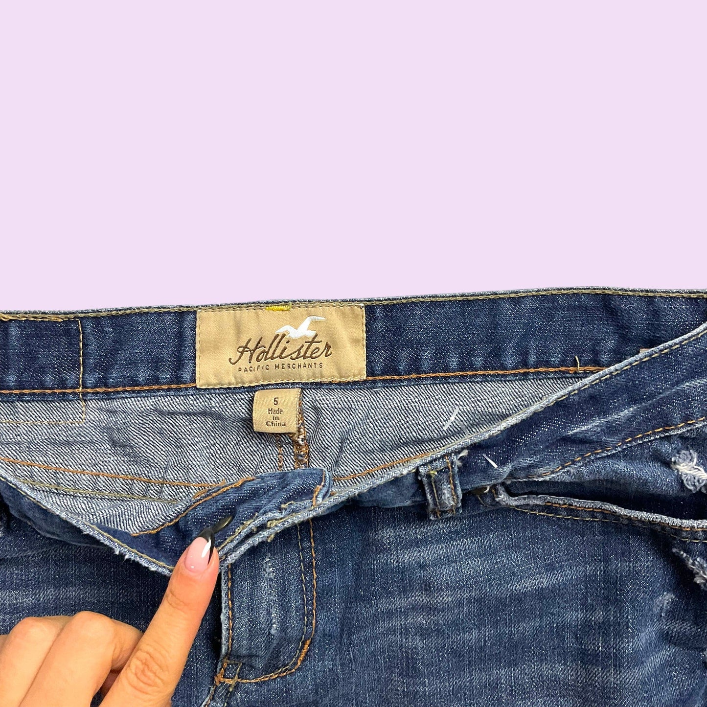 Y2K Denim Hollister Distressed Mini Skirt