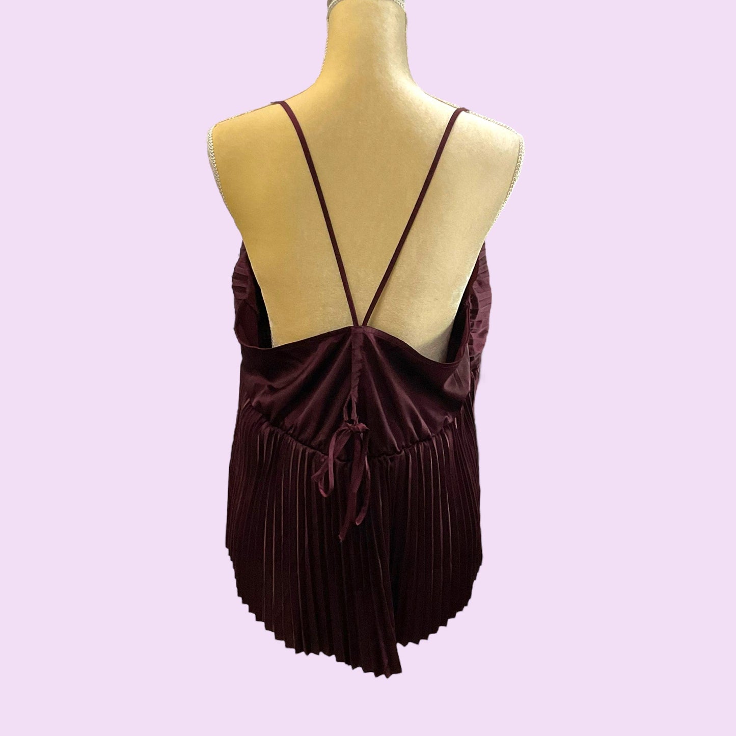 Y2K Pleated Flowy Strappy Cami Top