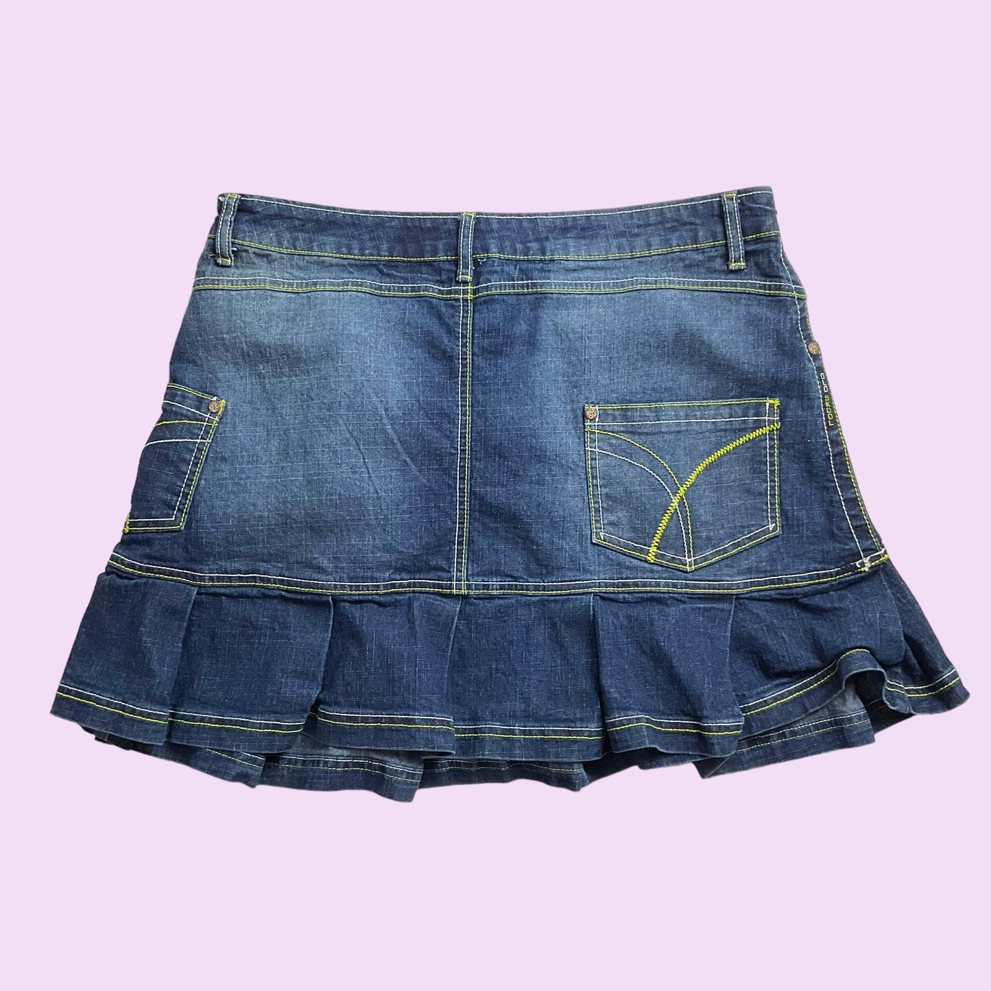 Y2K Denim Pleated Mini Skirt