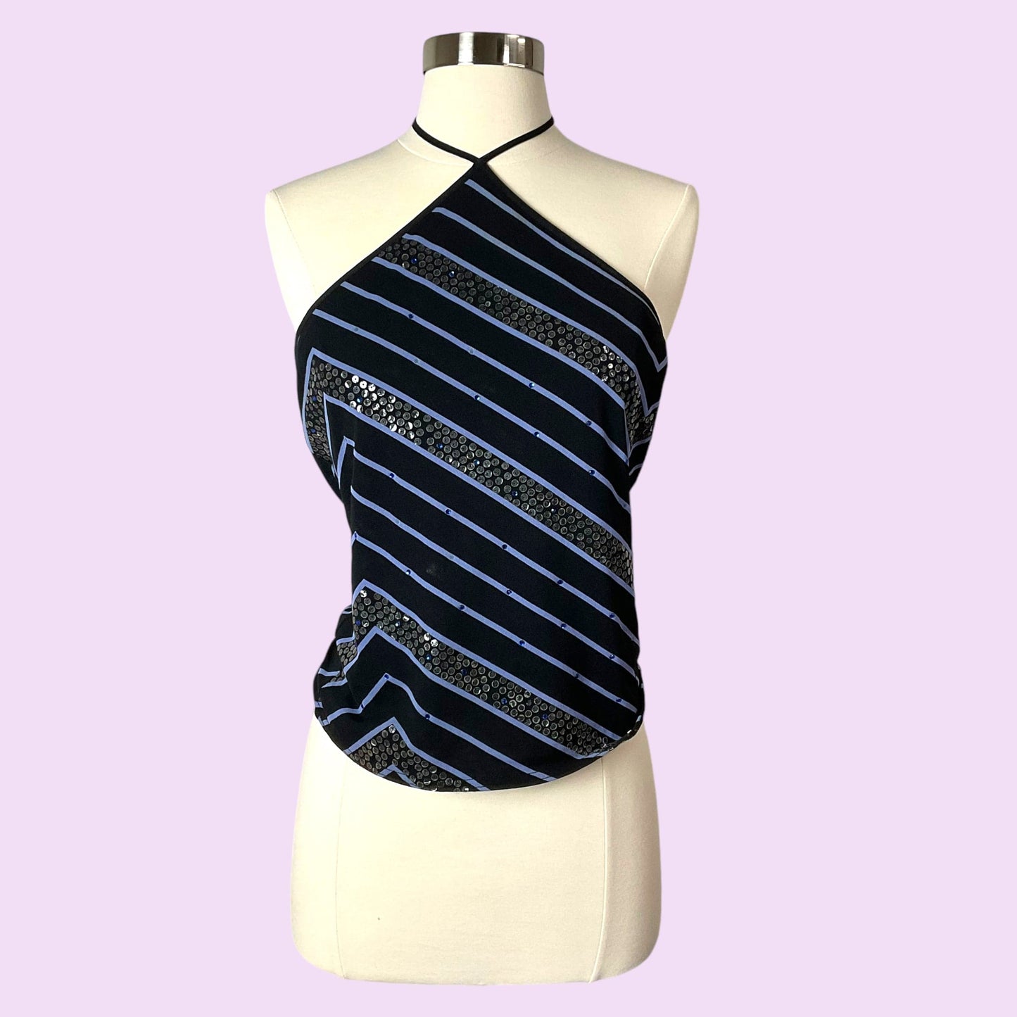 Vintage Y2K Express Striped Halter Top