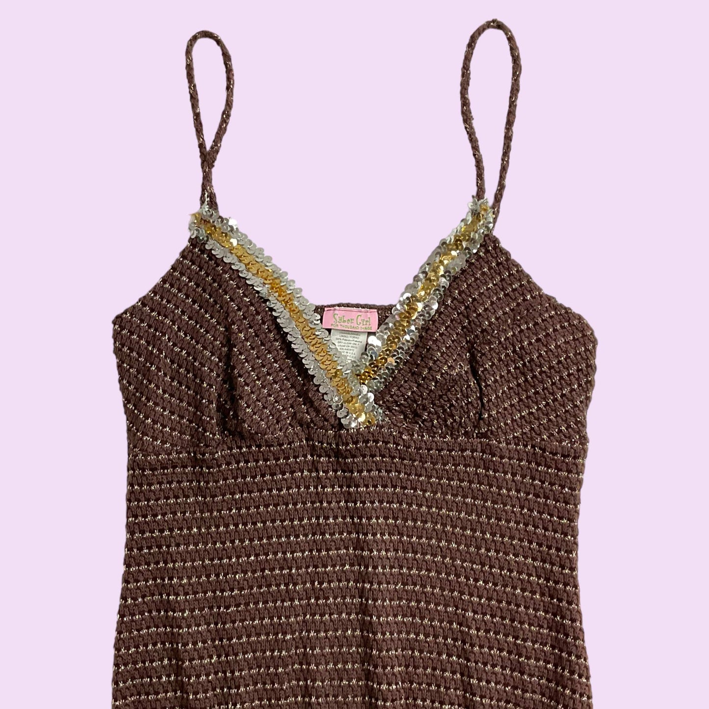 Vintage 90s Knit Sequined Cami Top