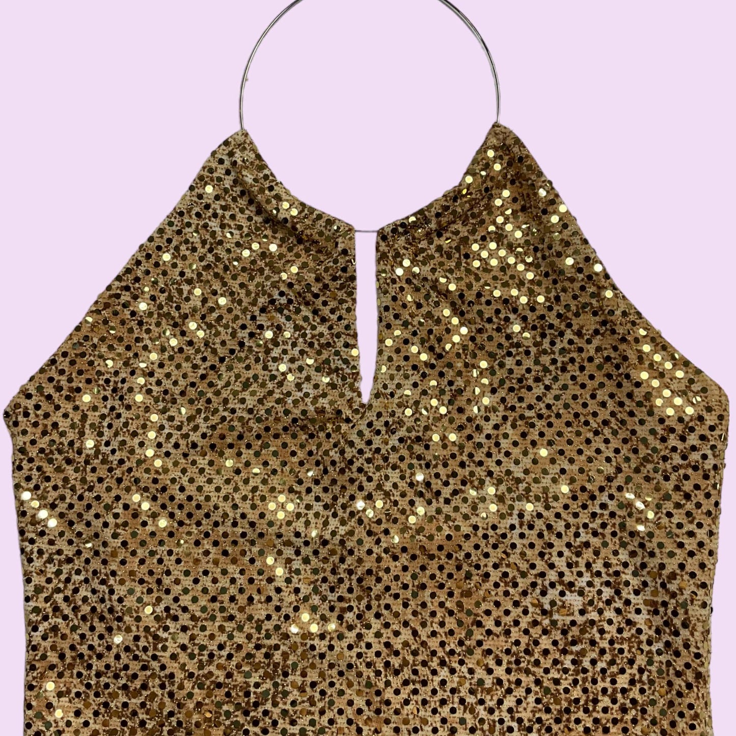 Vintage 90s Forever 21 Sparkly Hoop Neck Top