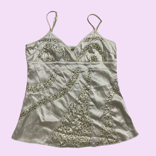 Vintage Y2K Sequined Satin Cami Top