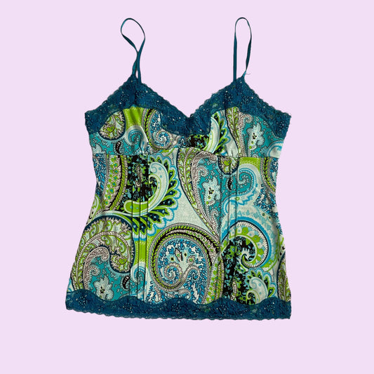 Vintage Y2K Paisley Print Cami Top