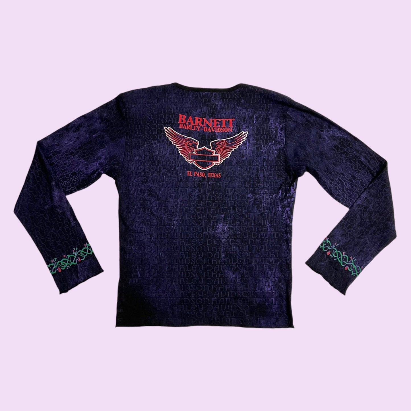 Vintage Y2K Graphic AOP Harley Davidson Long Sleeve